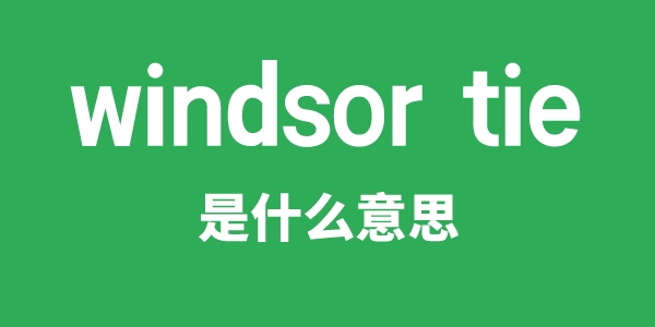 windsor tie是什么意思