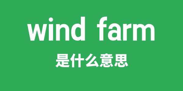 wind farm是什么意思