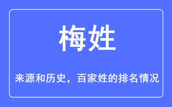 梅姓的来源和历史,梅姓在百家姓排名第几？