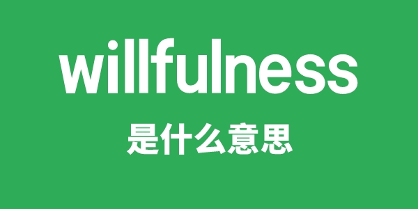 willfulness是什么意思