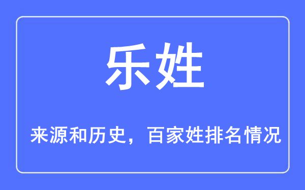 乐姓的来源黄历史,乐姓在百家姓排名第几？