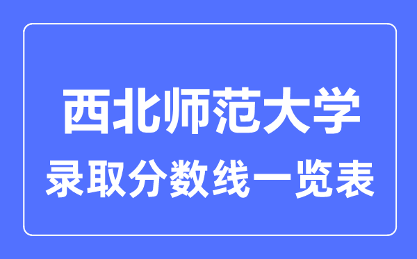 2023年高考多少分能上西北师范大学？附各省录取分数线