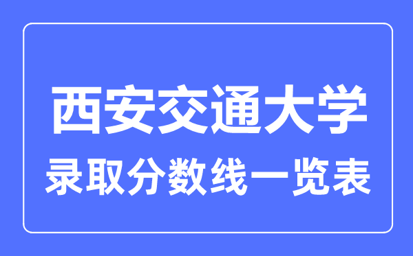 2023年高考多少分能上西安交通大学？附各省录取分数线