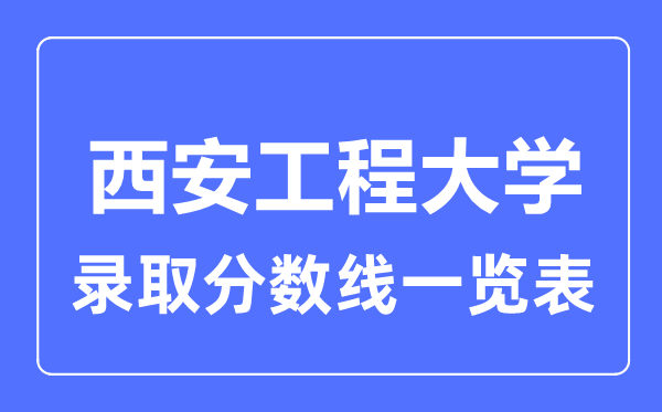 2023年高考多少分能上西安工程大学？附各省录取分数线