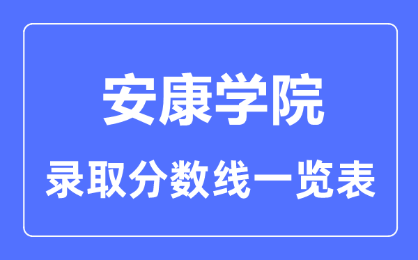 2023年高考多少分能上安康学院？附各省录取分数线