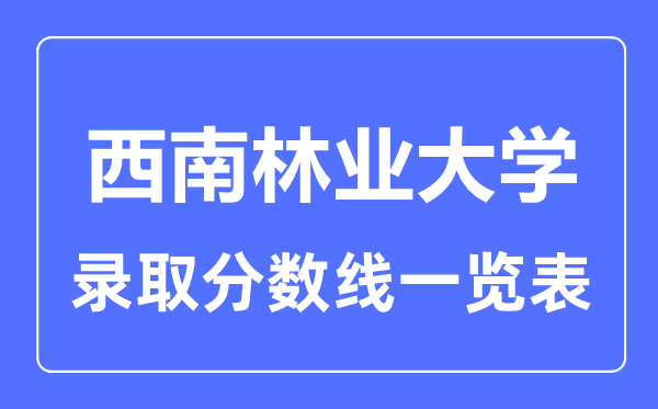 2023年高考多少分能上西南林业大学？附各省录取分数线