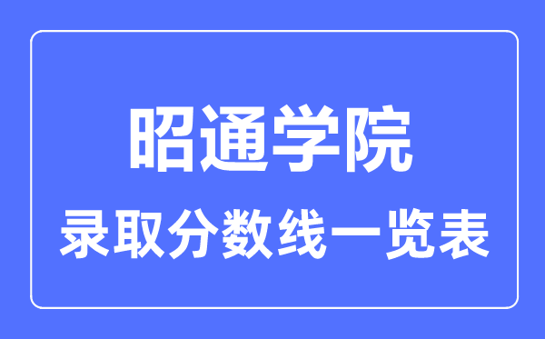 2023年高考多少分能上昭通学院？附各省录取分数线