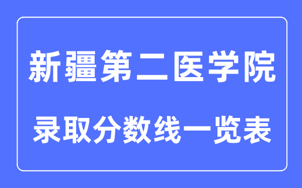 2023年高考多少分能上新疆第二医学院？附各省录取分数线