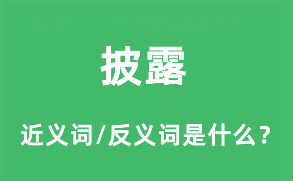 披露的近义词和反义词是什么,披露是什么意思