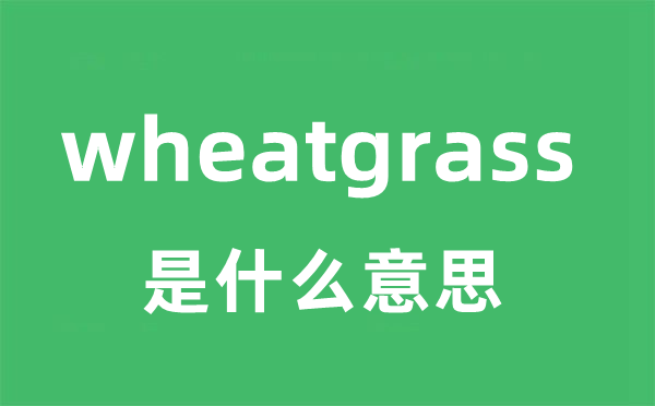 wheatgrass是什么意思