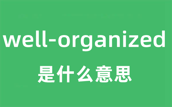 well-organized是什么意思