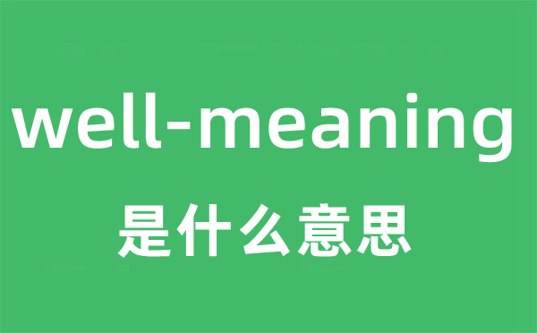 well-meaning是什么意思