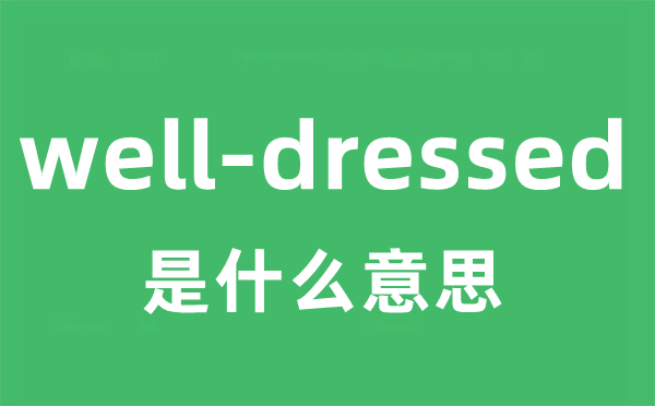 well-dressed是什么意思