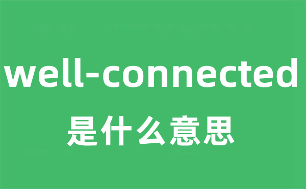 well-connected是什么意思