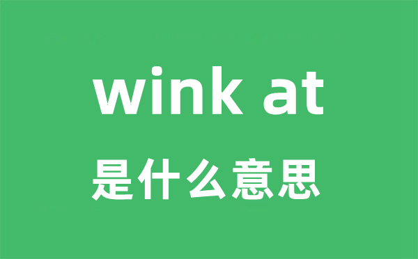 wink at是什么意思