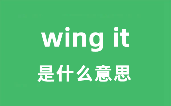 wing it是什么意思