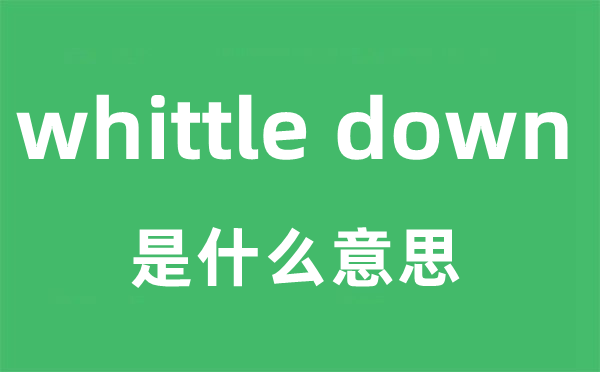 whittle down是什么意思