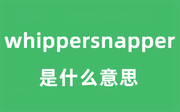 whippersnapper是什么意思