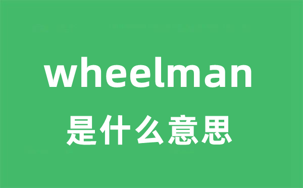 wheelman是什么意思