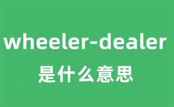 wheeler-dealer是什么意思