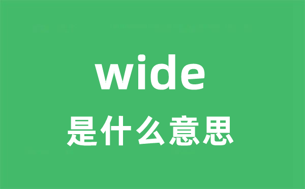 wide是什么意思