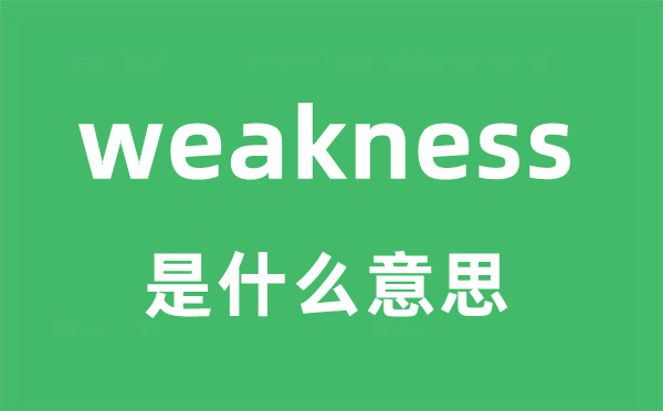 weakness是什么意思