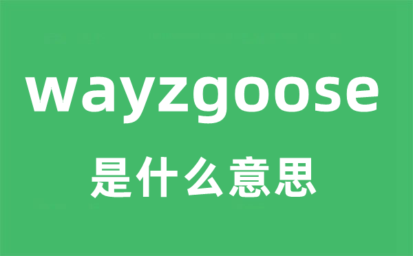 wayzgoose是什么意思