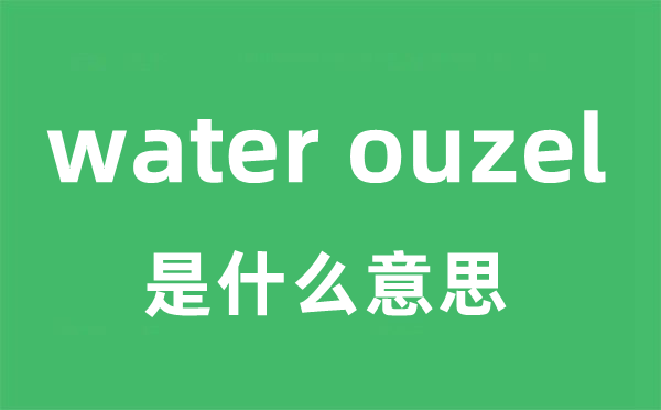 water ouzel是什么意思