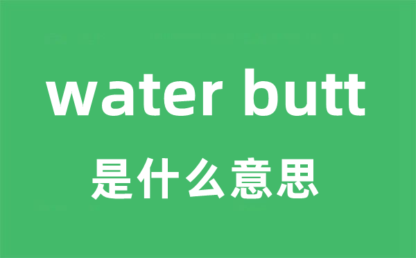 water butt是什么意思