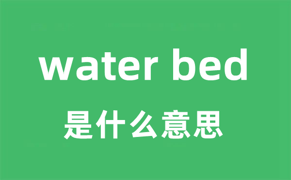 water bed是什么意思