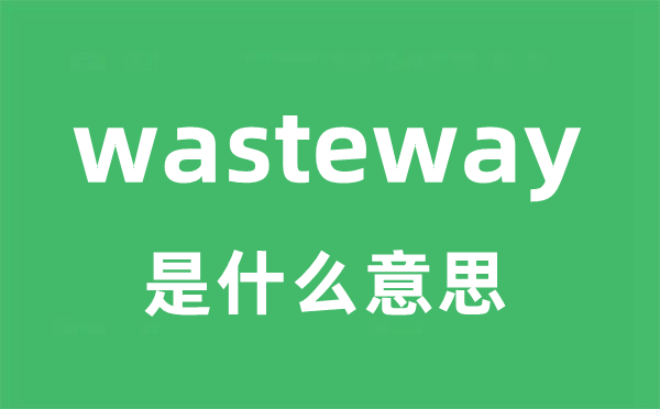 wasteway是什么意思