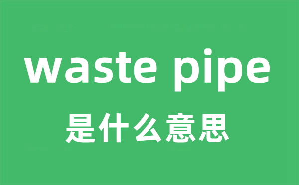 waste pipe是什么意思