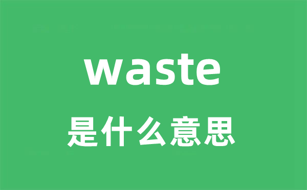 waste是什么意思