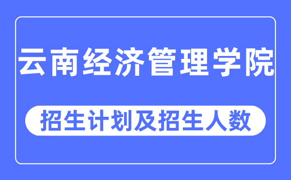 2023年云南经济管理学院各省招生计划及各专业招生人数是多少