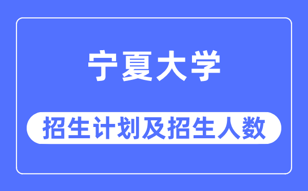 2023年宁夏大学各省招生计划及各专业招生人数是多少