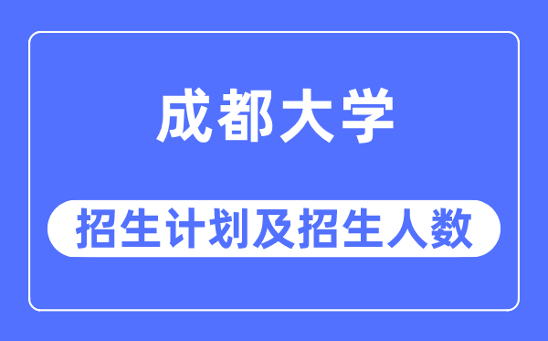 2023年成都大学各省招生计划及各专业招生人数是多少