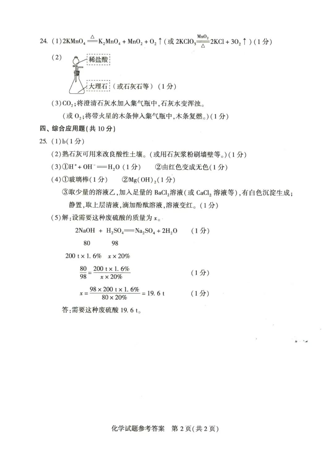 2023年郑州中考化学试卷真题及答案