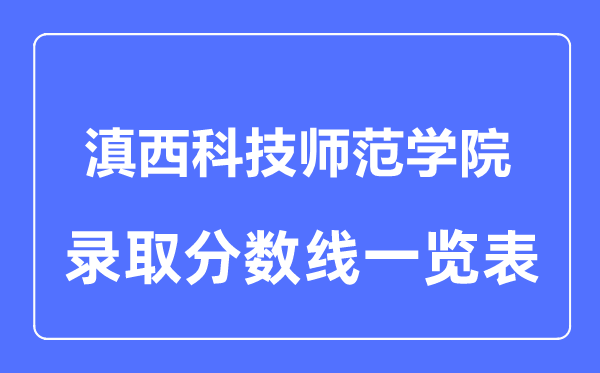 2023年高考多少分能上滇西科技师范学院？附各省录取分数线