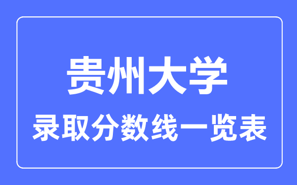 2023年高考多少分能上贵州大学？附各省录取分数线