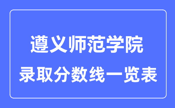 2023年高考多少分能上遵义师范学院？附各省录取分数线