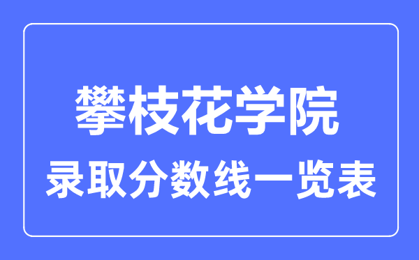 2023年高考多少分能上攀枝花学院？附各省录取分数线