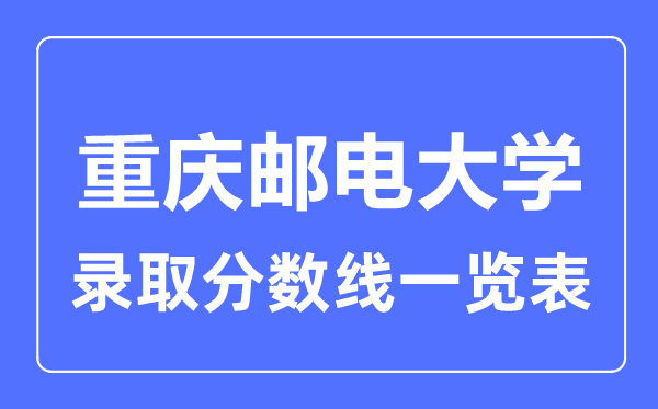 2023年高考多少分能上重庆邮电大学？附各省录取分数线