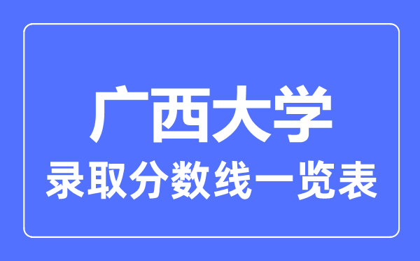 2023年高考多少分能上广西大学？附各省录取分数线