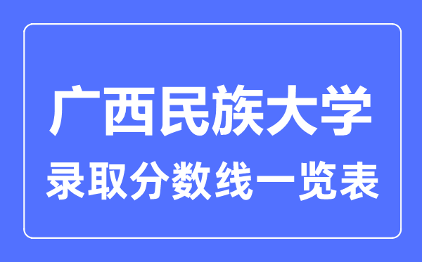 2023年高考多少分能上广西民族大学？附各省录取分数线