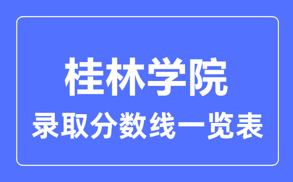 2023年高考多少分能上桂林学院？附各省录取分数线