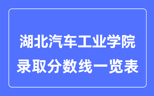 2023年高考多少分能上湖北汽车工业学院？附各省录取分数线