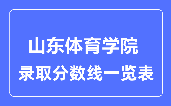 2023年高考多少分能上山东体育学院？附各省录取分数线