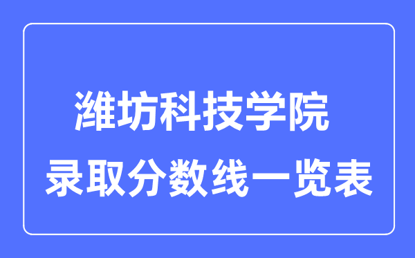 2023年高考多少分能上潍坊科技学院？附各省录取分数线