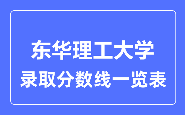 2023年高考多少分能上东华理工大学？附各省录取分数线