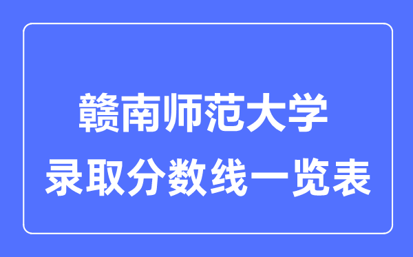 2023年高考多少分能上赣南师范大学？附各省录取分数线